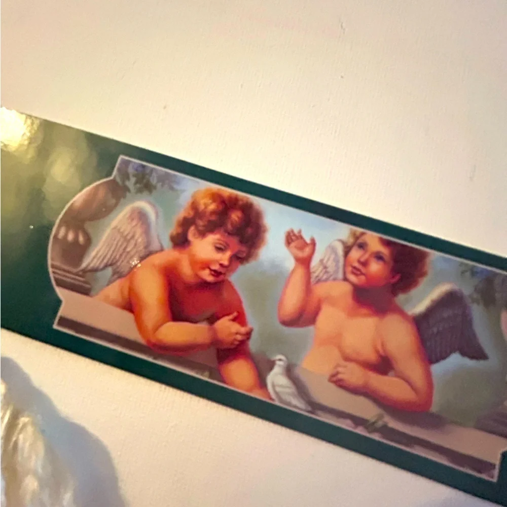 Vintage Judy Gibson Cherubs Bookmark & 1994 Cherub Stickers Collectible Set of 2